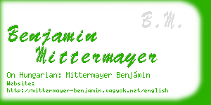 benjamin mittermayer business card
